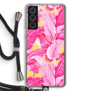 Pink Banana: Samsung Galaxy S21 FE Transparant Hoesje met koord
