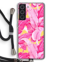 Pink Banana: Samsung Galaxy S21 FE Transparant Hoesje met koord