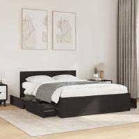 Bedframe met hoofdeinde zonder matras 120x200 cm zwart