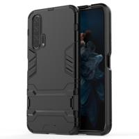Schokbestendige PC + TPU Case voor Huawei Honor 20 Pro met houder (zwart)