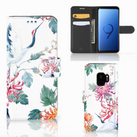 Samsung Galaxy S9 Telefoonhoesje met Pasjes Bird Flowers - thumbnail