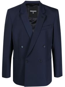 Patrizia Pepe blazer croisé à revers crantés - Bleu