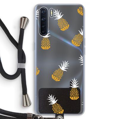 Ananasjes: Oppo A91 Transparant Hoesje met koord