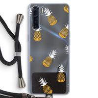 Ananasjes: Oppo A91 Transparant Hoesje met koord