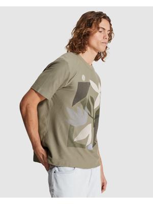 Cast Iron Regular Fit Twill Jersey Ctss2602509 Print T-shirts 6478 Dried Sage