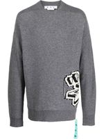 Off-White pull Graffiti en maille épaisse - Gris