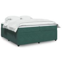 Boxspring met matras fluweel donkergroen 200x200 cm