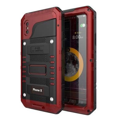 Waterdicht stofdicht schokbestendig zink legering + siliconen case voor iPhone XS/X (rood)