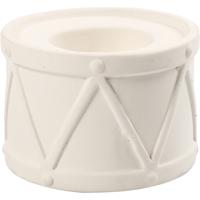 Creativ Company Kandelaar, h: 6,6 cm, d 9,3 cm, gatgrootte 2,2+4 cm, wit, 2 stuk/ 1 doos