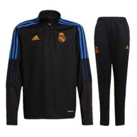 Real Madrid Trainingspak Junior 2021-2022 - Maat 152 - Kleur: Zwart | Soccerfanshop - thumbnail