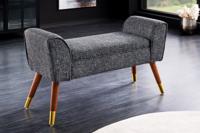 Retro Bank SCARLETT 90cm antraciet bouclé met armleuningen - 44781