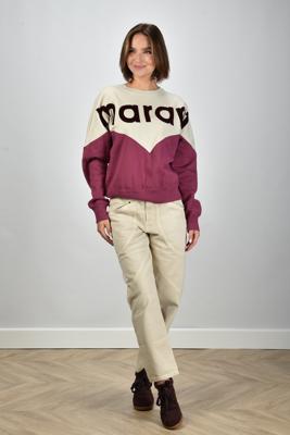 Marant Etoile trui Houston SW0006FA-A1M08E ecru/raspberry