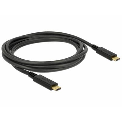 Delock USB-C-kabel USB-C stekker, USB-C stekker 2.00 m Zwart 83668
