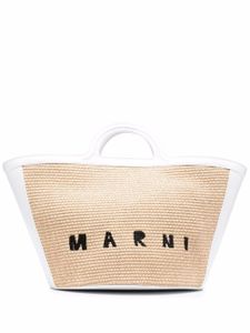 Marni sac à main Tropicalia à logo brodé - Blanc