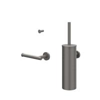 IVY Accessoireset - borstelgarnituur - wand model - handdoekhaak klein - toiletrolhouder - Geborsteld metal black PVD 6901166