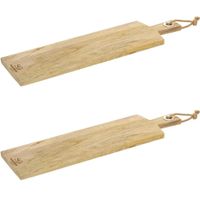 2x Stuks snijplank met handvat 58 x 16 cm van mango hout - thumbnail