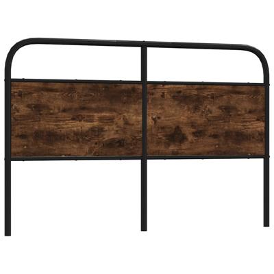 Hoofdbord 160 cm staal en bewerkt hout gerookt eikenkleurig