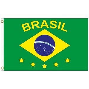 Brazilie vlag met tekst 150 x 90 cm