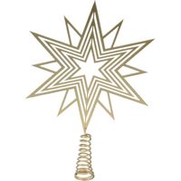 Kerstboom piek - ster vorm - goud - ijzer - 23 cm - kerstpieken