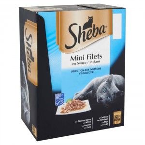 Sheba Mini Filets Vis Selectie in saus natvoer kat (zakjes 85 g) 4 x (12 x 85 g)