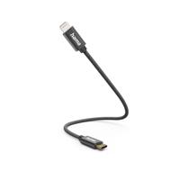 Hama USB-laadkabel USB 2.0 Apple Lightning stekker, USB-C stekker 0.20 m Zwart 00201601 - thumbnail