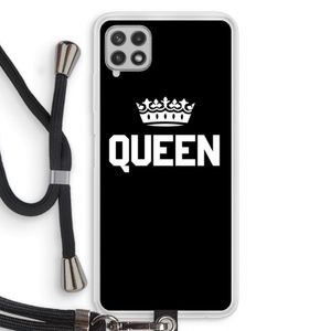 Queen zwart: Samsung Galaxy A22 4G Transparant Hoesje met koord
