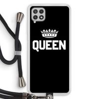 Queen zwart: Samsung Galaxy A22 4G Transparant Hoesje met koord