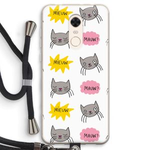 Meow: Xiaomi Redmi 5 Transparant Hoesje met koord