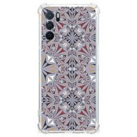 OPPO A16 | A16s | A54s Anti-Shock Hoesje Flower Tiles - thumbnail