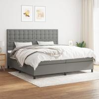 Boxspring met matras stof donkergrijs 200x200 cm