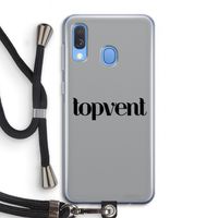 Topvent Grijs Zwart: Samsung Galaxy A40 Transparant Hoesje met koord