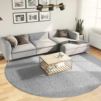 VidaXL Vloerkleed pamplona shaggy hoogpolig modern ø 280 cm grijs