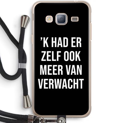 Meer verwacht - Zwart: Samsung Galaxy J3 (2016) Transparant Hoesje met koord