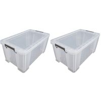 2x stuks Allstore opbergboxen - 54 liter - Transparant - 66 x 38 x 31 cm - thumbnail