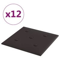 vidaXL Wandpanelen 12 st 1,08 m² 30x30 cm kunstleer zwart