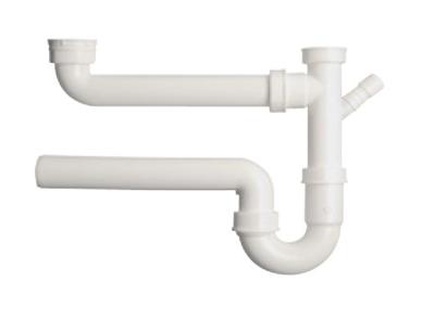 Kirchhoff Kunststof dubbele spoelbak buisvormige sifon, wit, 1 1/2"H x 50 mm, met 3/4" apparaataansluiting - 98833448
