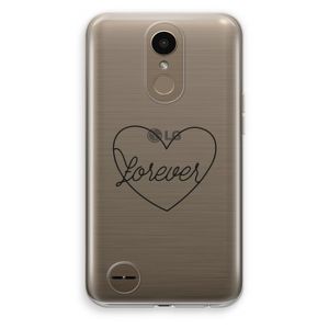 Forever heart black: LG K10 (2017) Transparant Hoesje