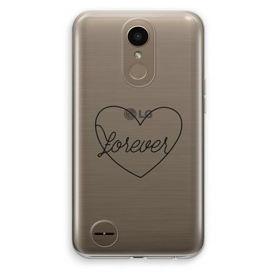 Forever heart black: LG K10 (2017) Transparant Hoesje