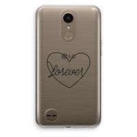 Forever heart black: LG K10 (2017) Transparant Hoesje