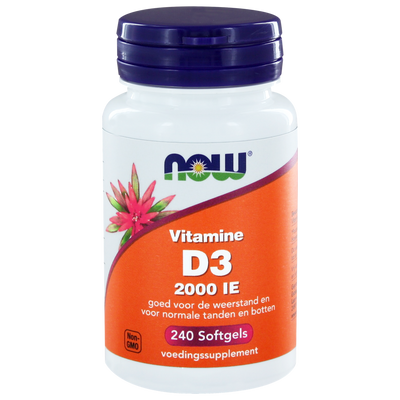 NOW Vitamine D3 2000 IE Softgels 240st