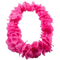 Hawaii kransen bloemen slingers - neon roze - Verkleed accessoires - kinderen/volwassenen