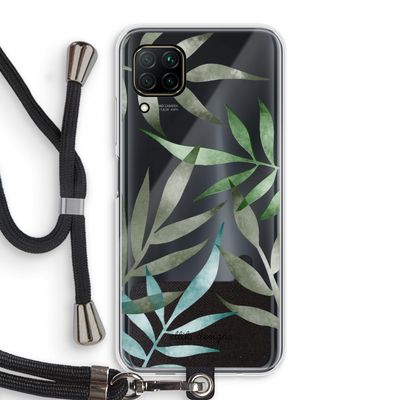 Tropical watercolor leaves: Huawei P40 Lite Transparant Hoesje met koord