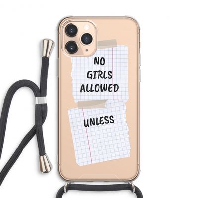 No Girls Allowed Unless: iPhone 11 Pro Max Transparant Hoesje met koord