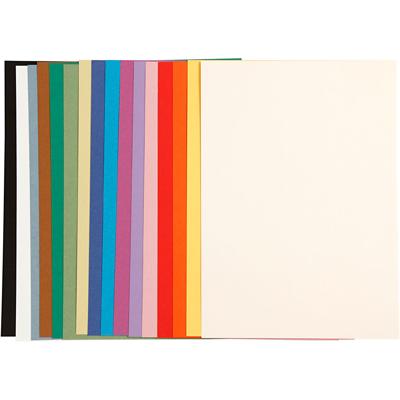 Creativ Company Frans karton, a4, vel 210x297 mm, 160 gr, diverse kleuren, 16 div vellen/ 1 doos