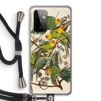Carolinaparkiet: Samsung Galaxy A72 5G Transparant Hoesje met koord