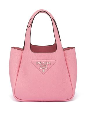 Prada sac cabas à plaque logo - Rose