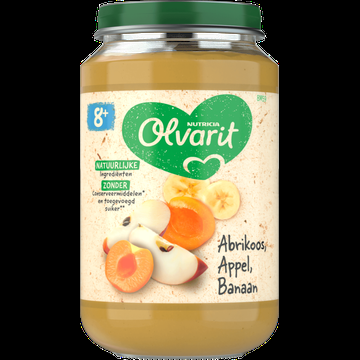Olvarit 8+ Maanden Abrikoos Appel Banaan 200g bij Jumbo