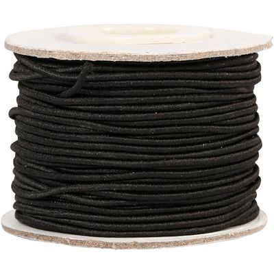Creativ Company Elastiek dikte 1mm zwart, 25m
