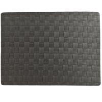 Rechthoekige placemats - donkergrijs - geweven/gevlochten - 30 x 40 cm - Tafeldecoratie
