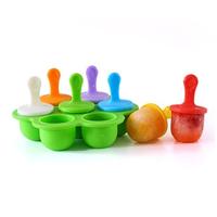 Siliconen mini Ice Pops schimmel Ice Cream Ball lolly Maker popsicle mallen Baby DIY voedings supplement tool (groen)